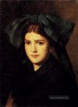 Ein Porträt eines jungen Mädchens mit einem Kasten in ihrem Hut Jean Jacques Henner